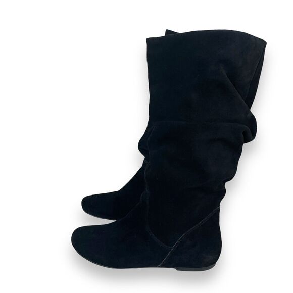 Steve Madden Boots Womens 10 Black Suede Flat Tianna Slouchy Buccaneer Y2K - Picture 4 of 11